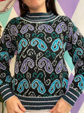 Vintage Paisley Knit Sweater - Elektra Vintage