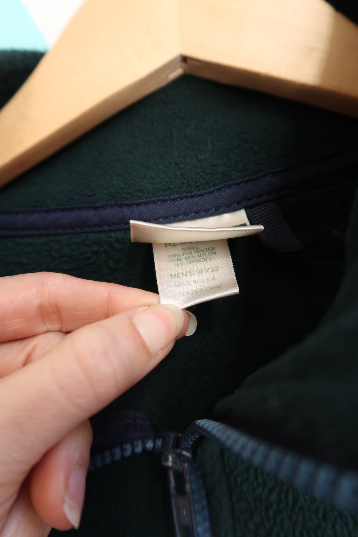 Vintage 90s L.L. Bean Forest Green Fleece Quarter Zip Pullover