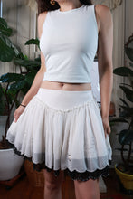Load image into Gallery viewer, Vintage White Beaded Chiffon Mini Skirt
