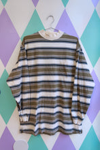 Load image into Gallery viewer, Vintage 90s Striped Mock Neck Long Sleeve Pocket Tee
