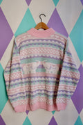 Vintage 80s Pastel Elephant Sweater by Private Eyes - Elektra Vintage