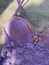Load image into Gallery viewer, Purple Lace Negligee Babydoll Dress
