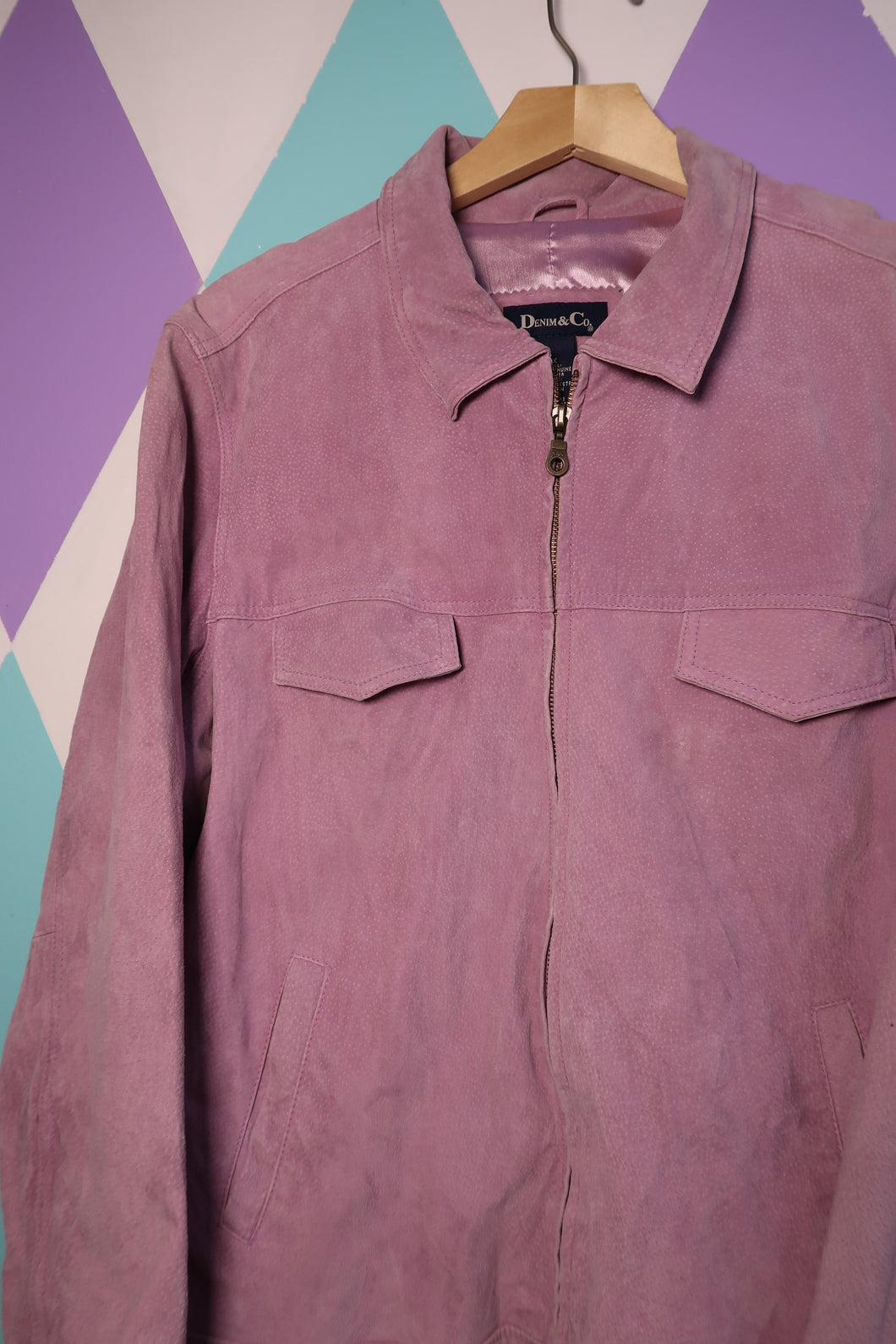 Vintage Lavender Suede Leather Jacket