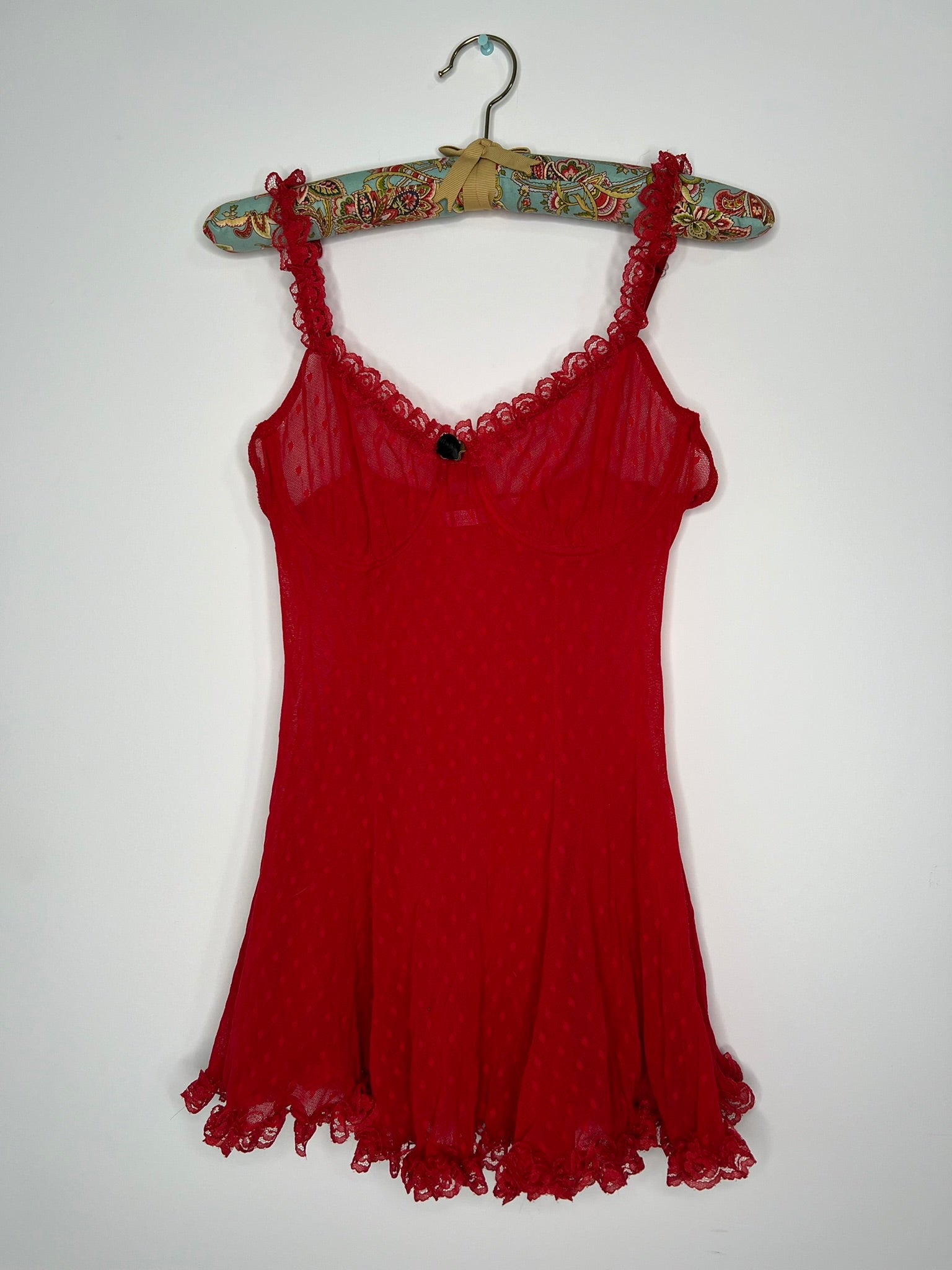chinese dress ladies 2000s Victoria's Secret Red Lace Top – Elektra Vintage