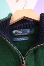 Load image into Gallery viewer, Vintage 2000s Polo Ralph Lauren Green Quarter Zip Sweater
