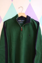 Load image into Gallery viewer, Vintage 2000s Polo Ralph Lauren Green Quarter Zip Sweater
