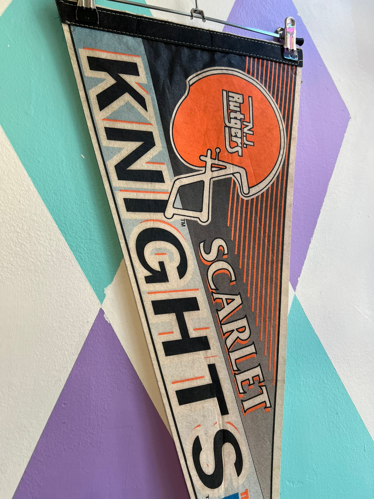 Vintage 1990s Rutgers Scarlet Knights Pennant
