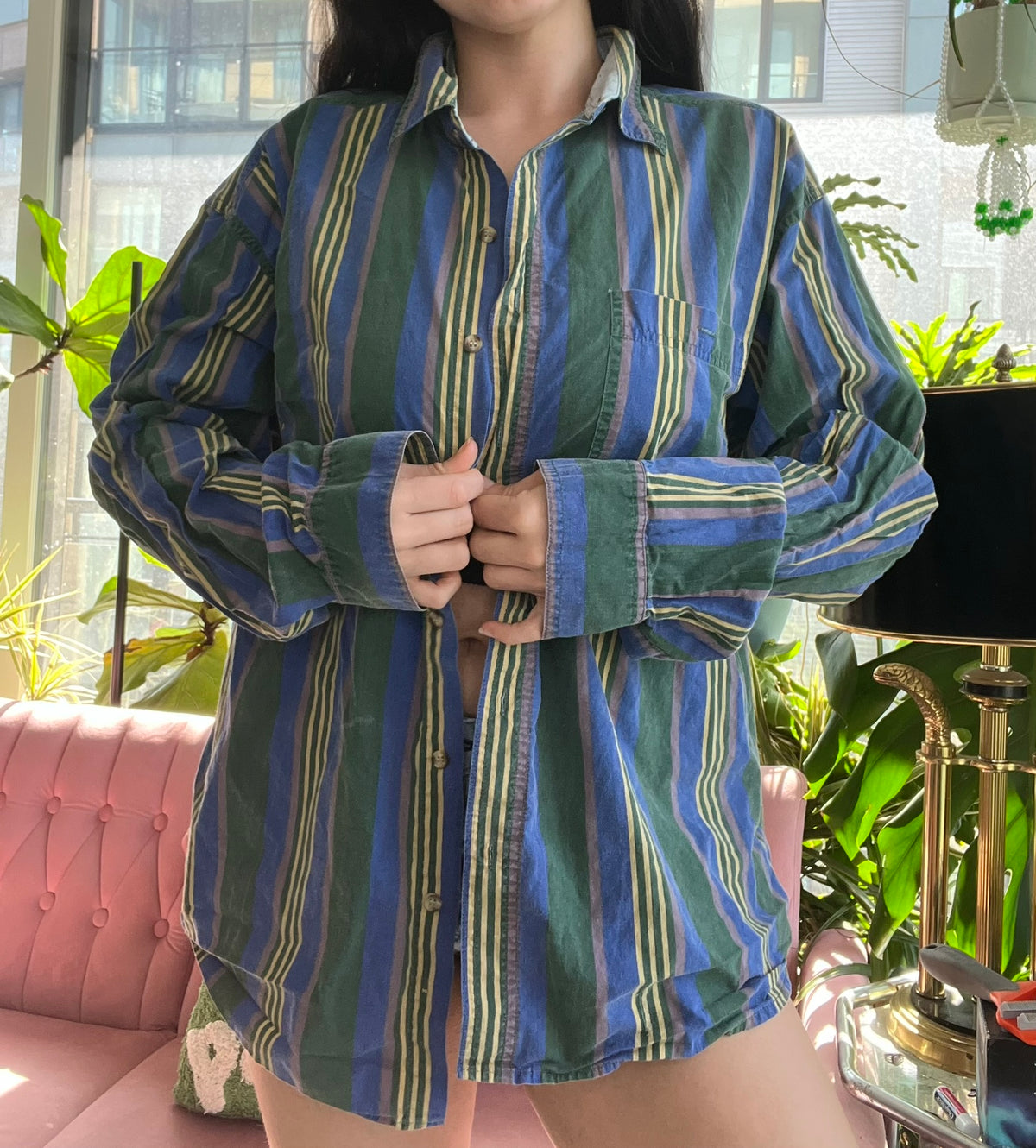 Vintage Striped Button Up - Elektra Vintage