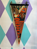 Vintage Baltimore Orioles pennant from Elektra Vintage featuring team logo and classic design on a fabric banner.