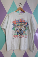 Load image into Gallery viewer, Vintage 1988 LA Dodgers World Series Champions men's tee by Elektra Vintage, featuring retro single stitch baseball graphic.

