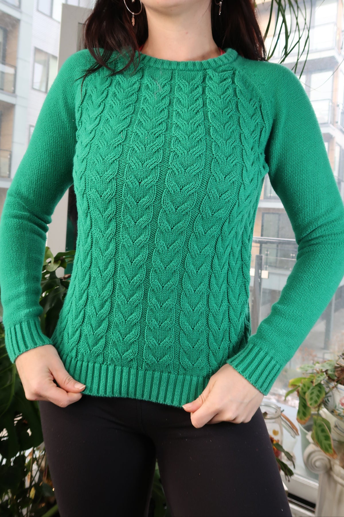 Vintage Kelly Green Knit Sweater - Elektra Vintage