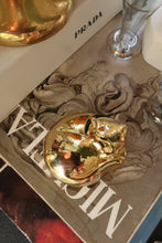 Load image into Gallery viewer, Vintage Estée Lauder Cat Compact – Gold Tone Powder Compact
