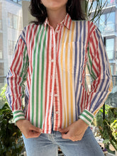 Load image into Gallery viewer, Multi-Colored Striped Button Up by Lizsport Petites
