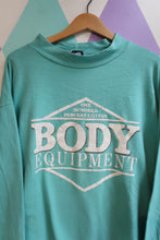 Load image into Gallery viewer, Vintage 90s Body Equipment Aqua Blue Graphic Sweatshirt
