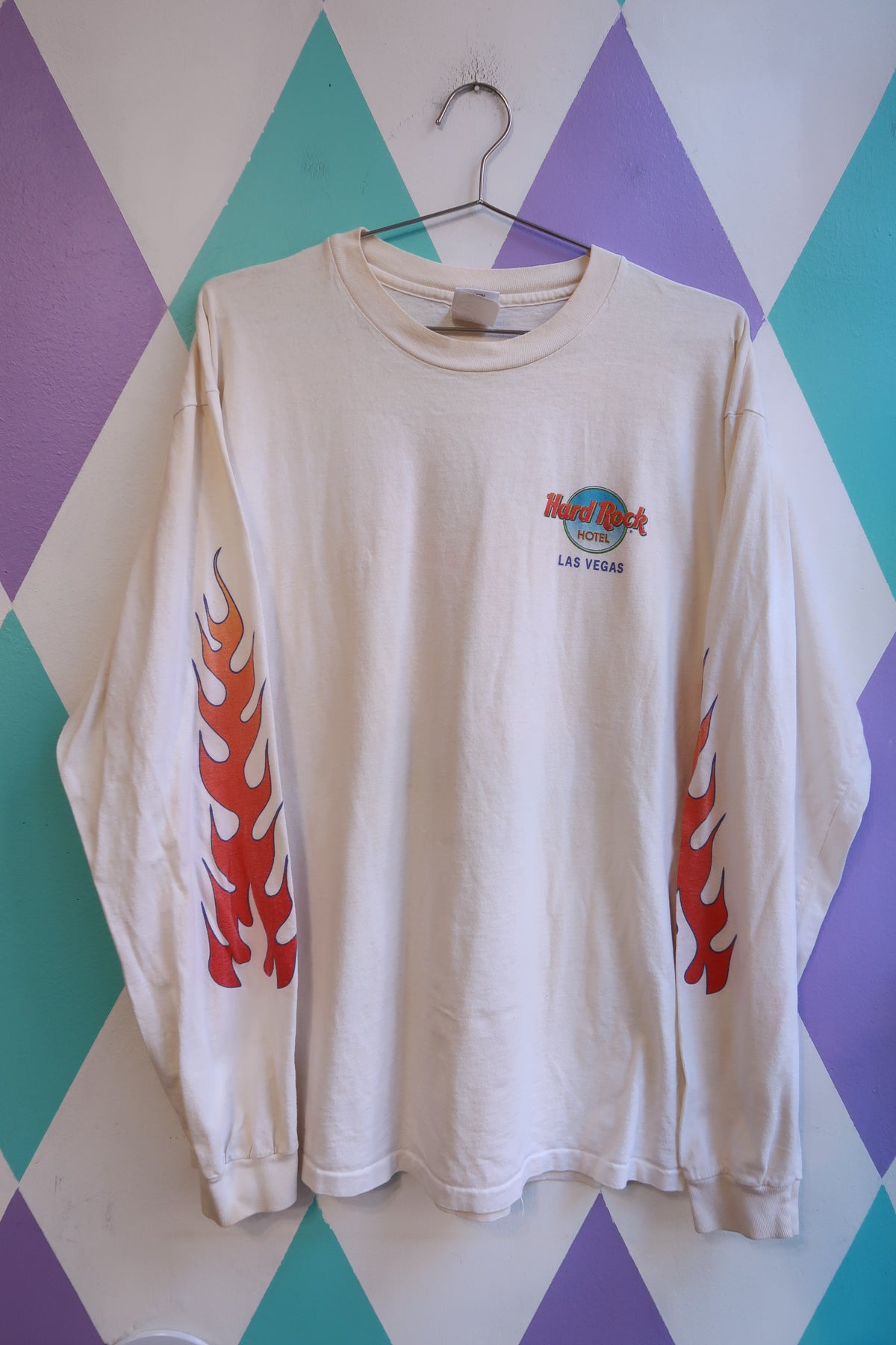 Vintage 2000s Hard Rock Hotel Las Vegas Flame Graphic Long Sleeve Shirt