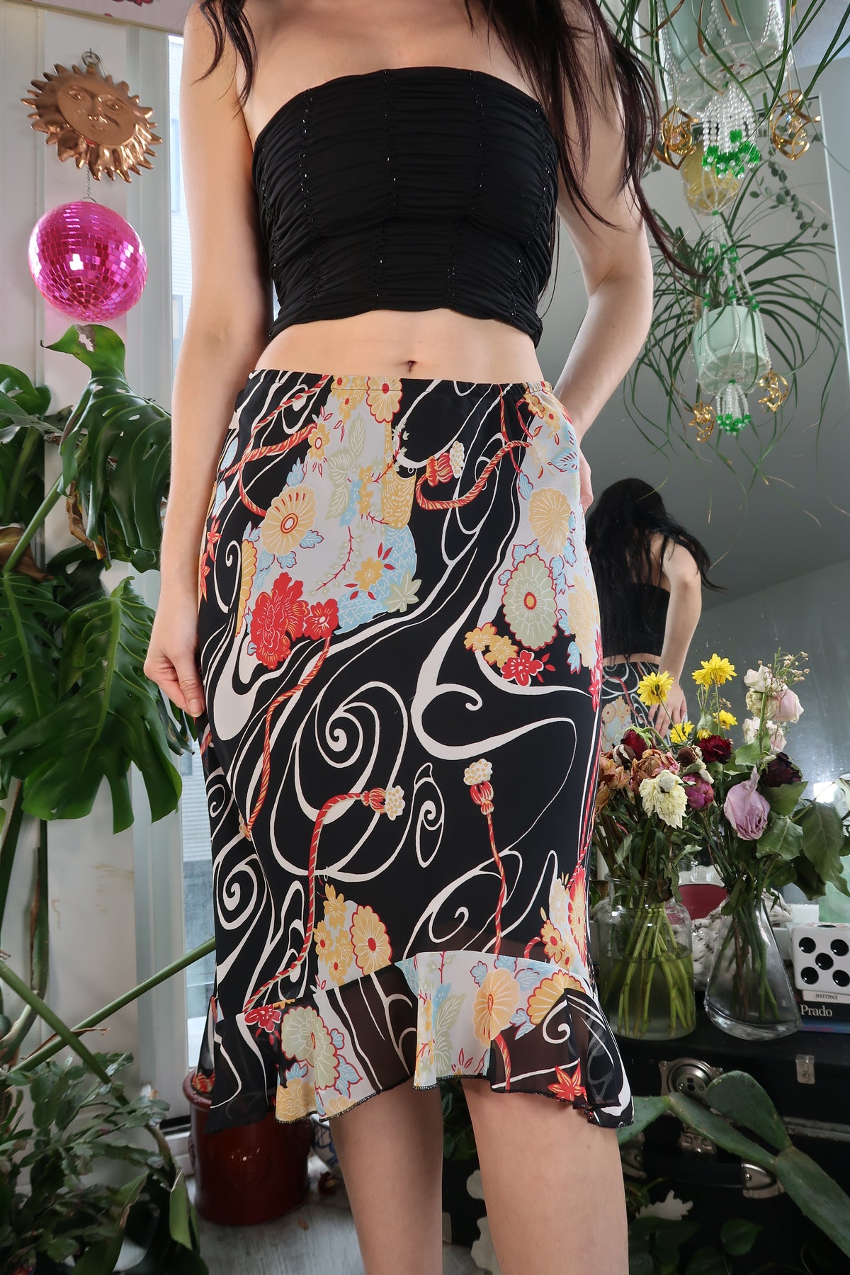 Vintage 2000s Abstract Pattern Skirt - Elektra Vintage