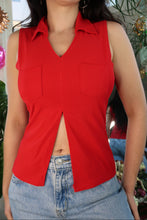 Load image into Gallery viewer, Vintage 2000s Red Collared Tank Top
