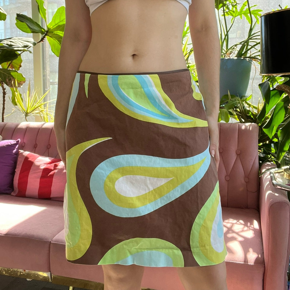 2000s Vintage Paisley Knee Length Skirt - Elektra Vintage