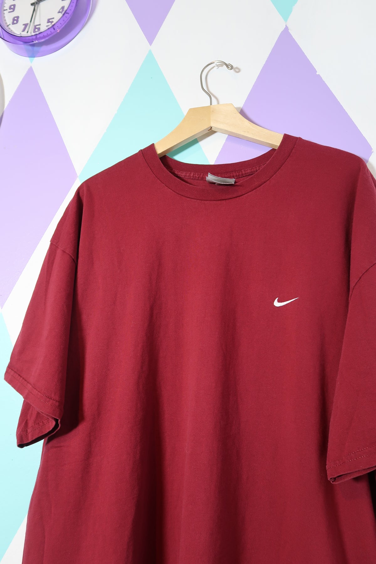 2000s Maroon Nike Swoosh T Shirt
