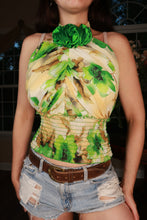 Load image into Gallery viewer, Vintage 2000s Floral Rosette Halter Top
