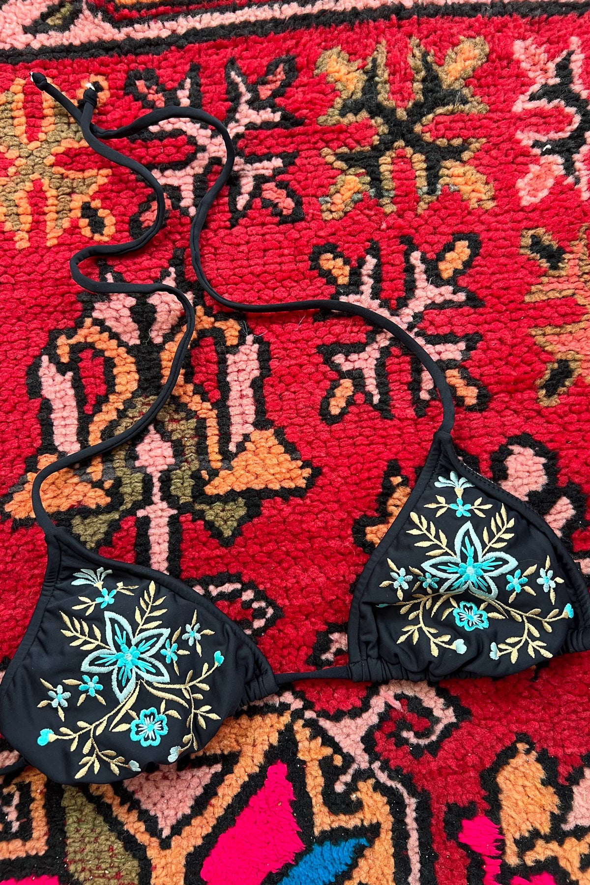 Vintage 2000s Embroidered Bikini Top