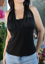 Load image into Gallery viewer, Vintage 2000’s Onyx Nite Black Halter Top
