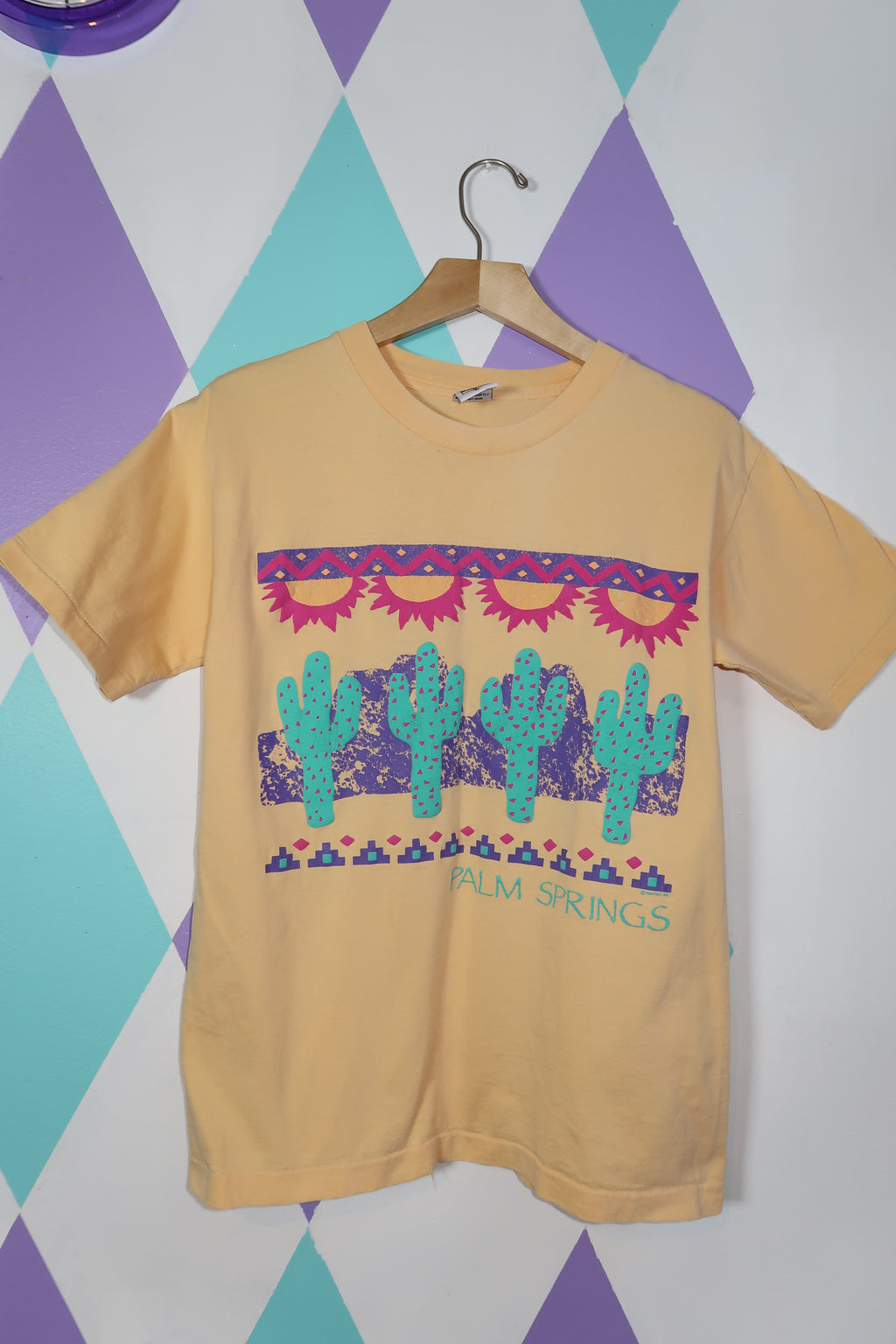 Vintage 90s Palm Springs Cactus Graphic Tee - Elektra Vintage