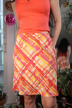 Load image into Gallery viewer, Vintage 2000s Orange Pink Plaid Skirt

