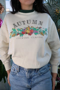 White Crewneck with Autumn Harvest by Karen Blake