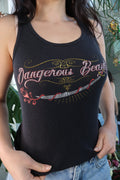Vintage Y2k Dangerous Beauty Black Tank Top by Bella