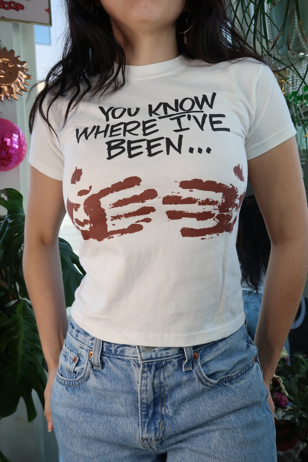 Vintage Dreamland BBQ baby tee by Elektra Vintage, women's top featuring retro design and soft cotton fabric.