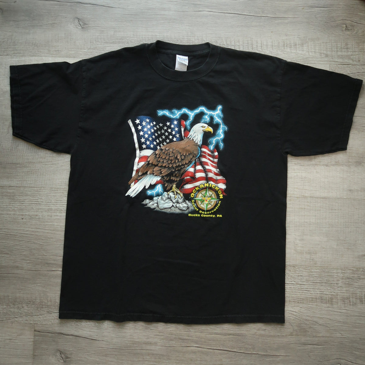2000s Vintage Lightening Eagle Graphic Tee - Elektra Vintage