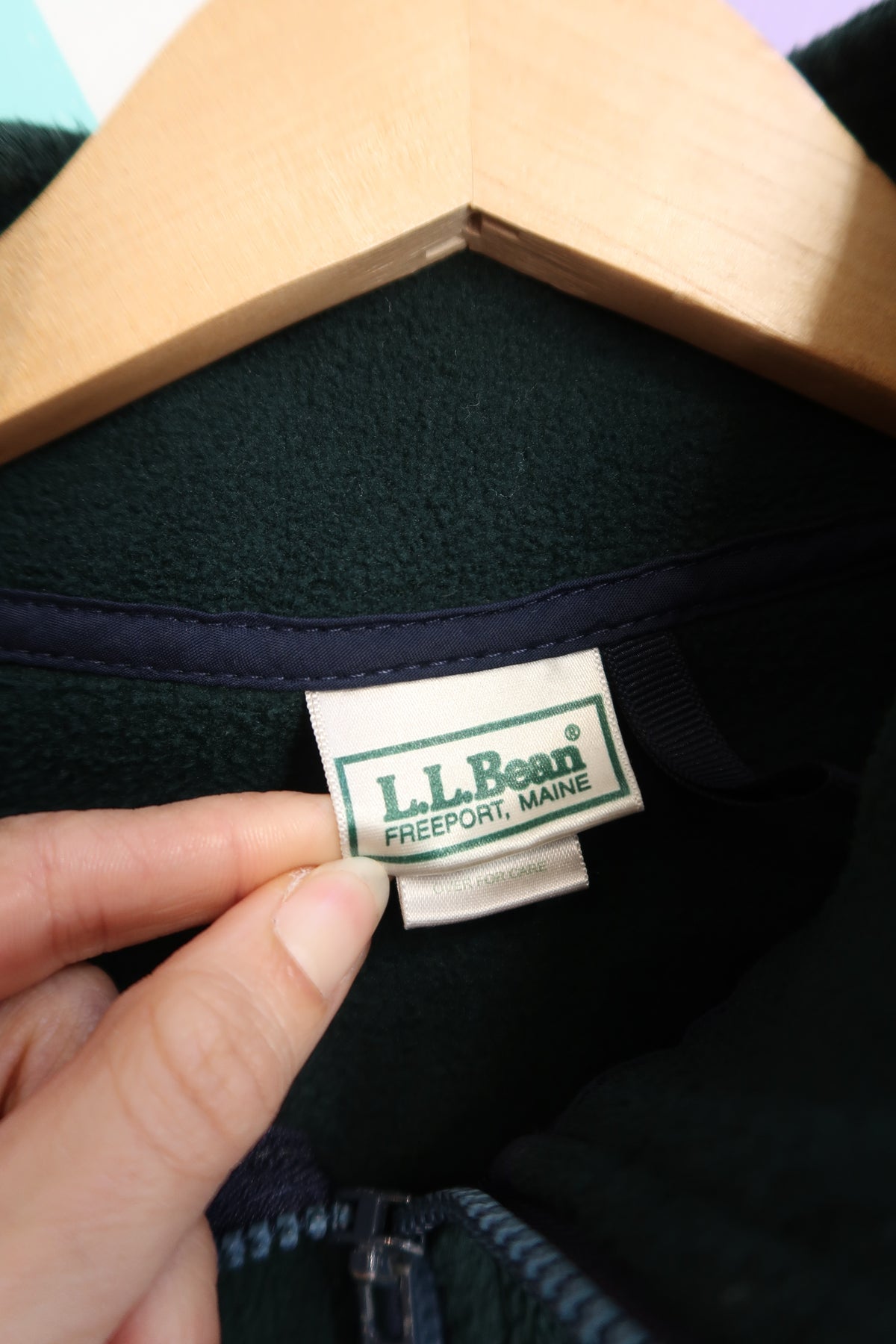 Vintage 90s L.L. Bean Forest Green Fleece Quarter Zip Pullover