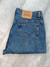 Load image into Gallery viewer, Levi’s 921 Vintage Orange Tab Tapered Fit Tapered Leg Blue Jeans
