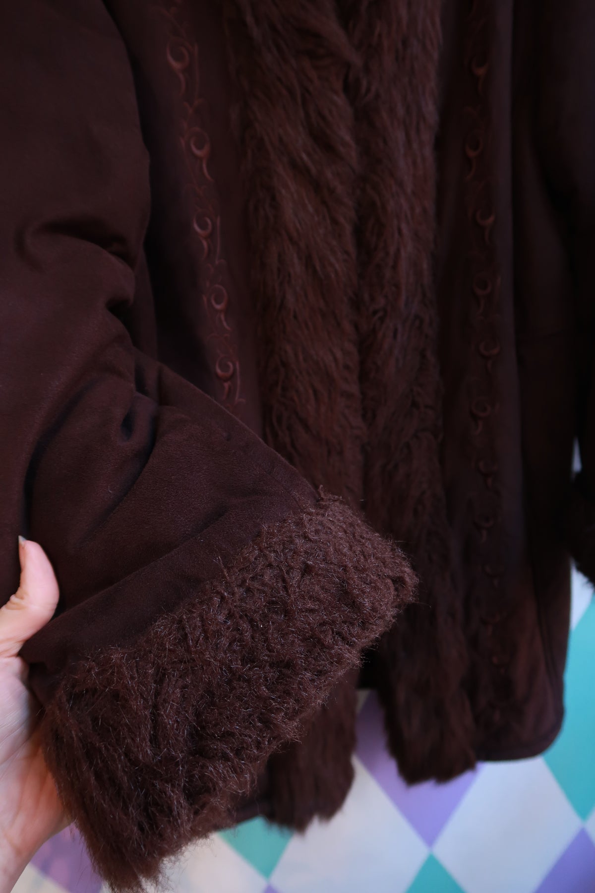 Vintage 2000s Brown Faux Fur Penny Lane Jacket