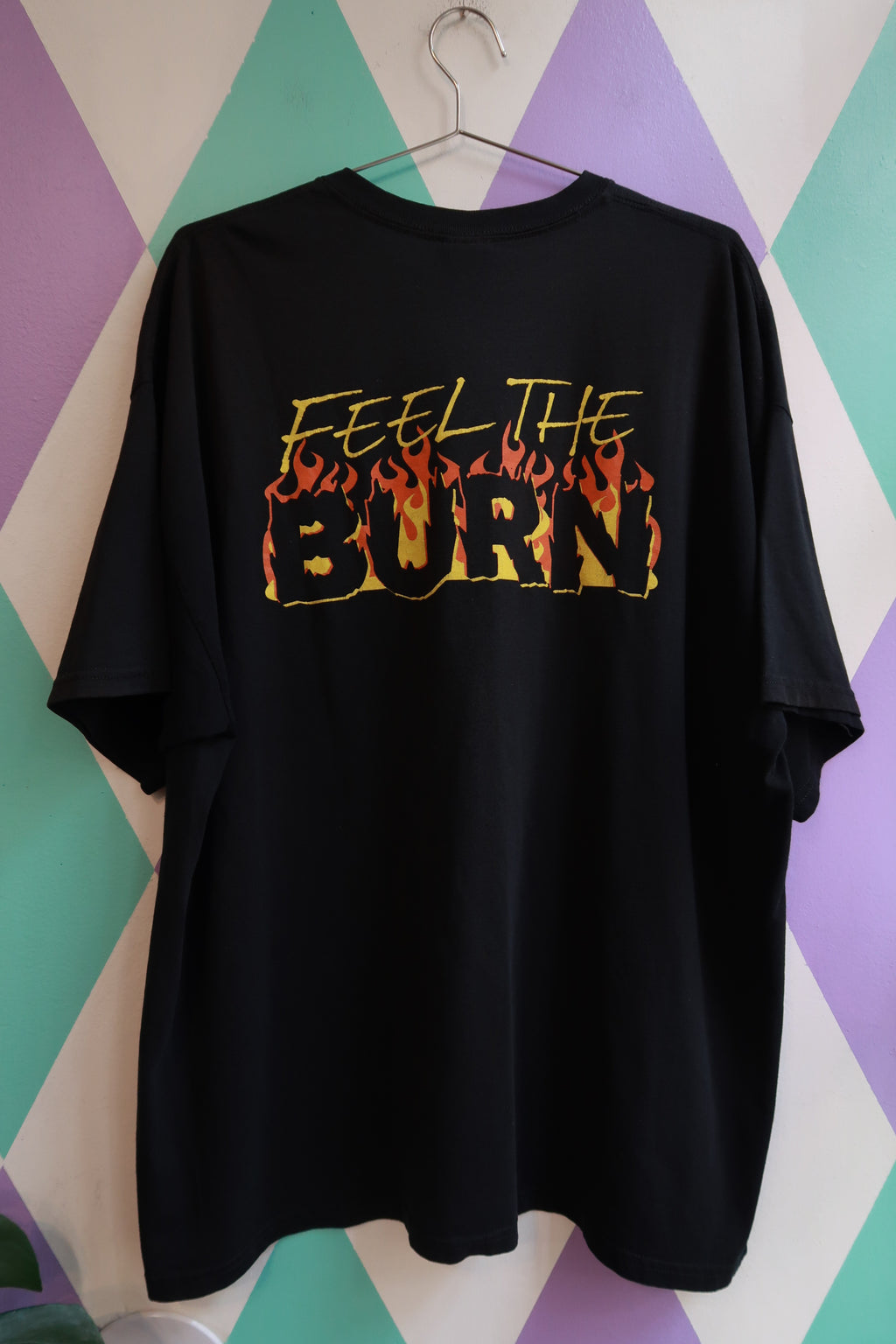 Vintage 2000s Black Crossfire Aspem Athletic clubs Flame Graphic T-Shirt