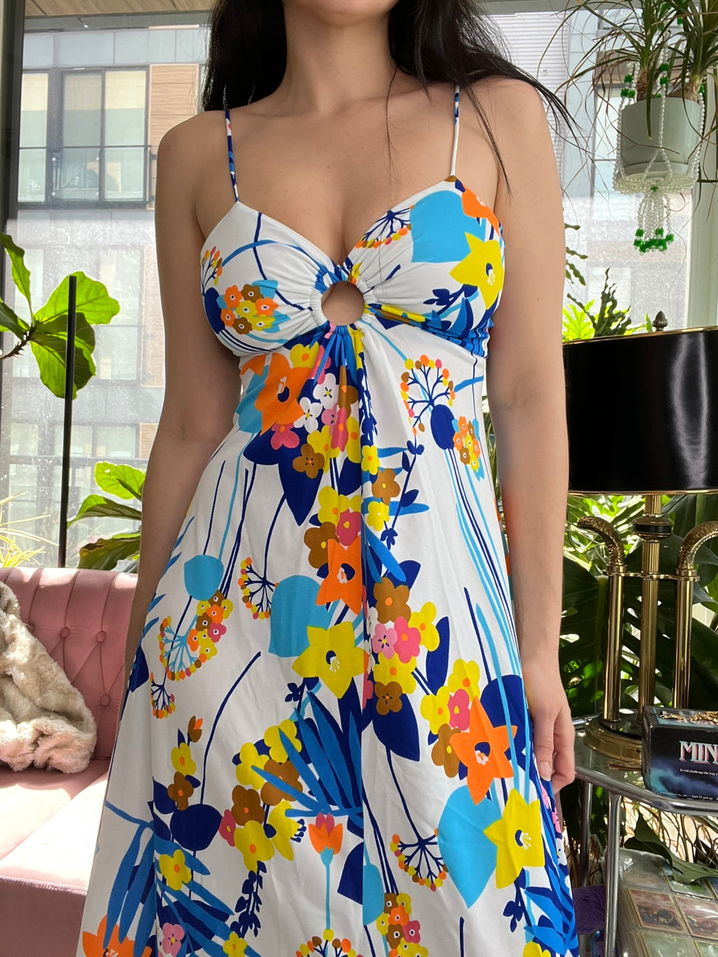 70s Vintage Floral Maxi Dress - Elektra Vintage