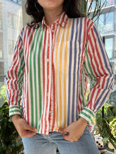 Load image into Gallery viewer, Multi-Colored Striped Button Up by Lizsport Petites
