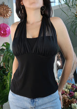 Load image into Gallery viewer, Vintage 2000’s Onyx Nite Black Halter Top
