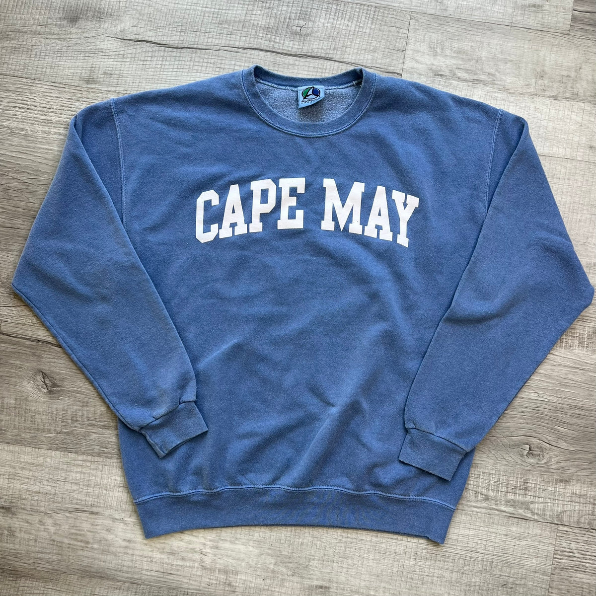 Blue Cape May Spell Out Crewneck by Avalon Apparel - Elektra Vintage