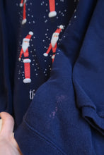 Load image into Gallery viewer, Vintage 90s “The Santa Shuffle” Christmas Sweatshirt – Navy Holiday Graphic
