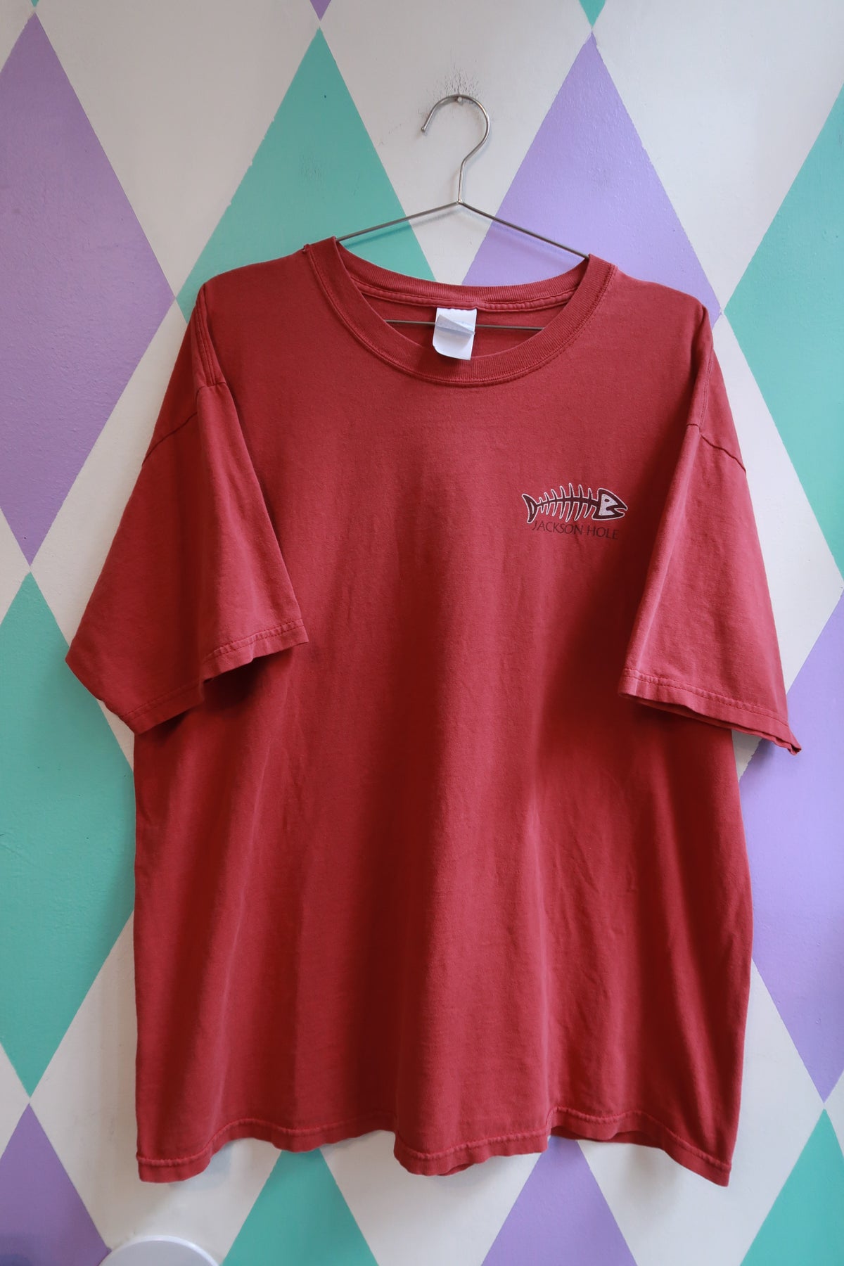 Vintage 2000s Jackson Hole Wyoming Fishing Graphic T-Shirt