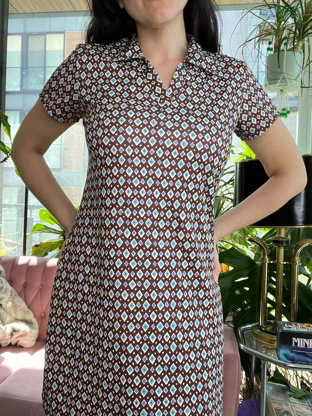 90s Vintage Express Collared Mini Dress - Elektra Vintage