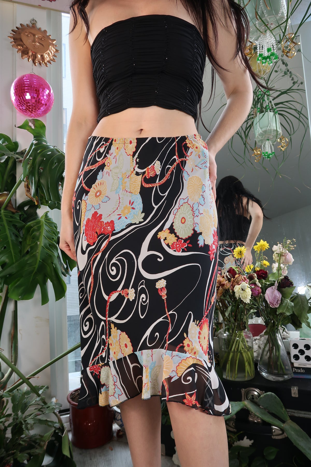 Vintage 2000s Abstract Pattern Skirt - Elektra Vintage