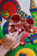 Vintage Y2K Steve Madden Red Polka Dot Bow Espadrille Wedges