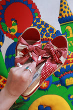 Load image into Gallery viewer, Vintage Y2K Steve Madden Red Polka Dot Bow Espadrille Wedges

