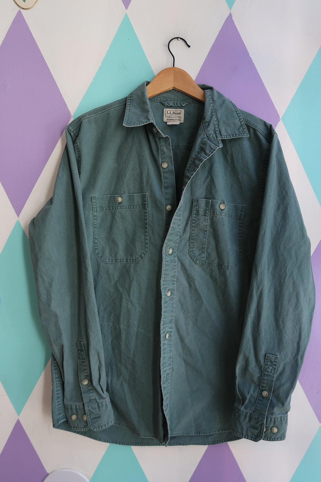 Vintage L.L.Bean Faded Teal Button-Up Shirt