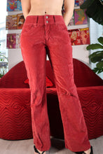 Load image into Gallery viewer, Vintage 2000s Red Corduroy Flare Pants
