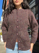 Load image into Gallery viewer, Vintage Plum Metallic Knit Cardigan
