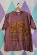 Vintage 90s Oneita Sunflower Graphic Tee – Heather Maroon